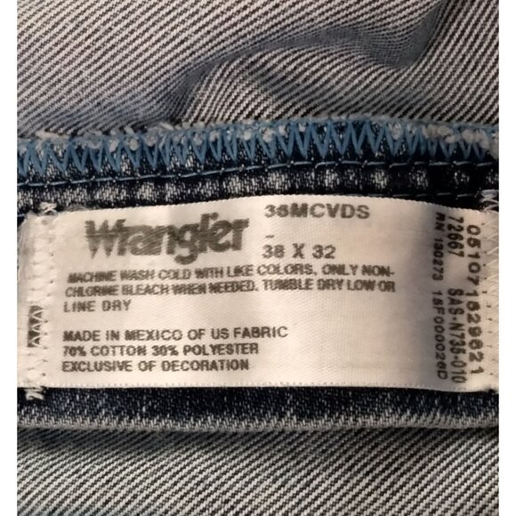 Wrangler Mens Cool Vantage Slim Fit Blue Denim Jeans Size 38x32 - Picture 7 of 7